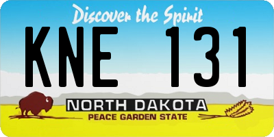 ND license plate KNE131