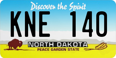 ND license plate KNE140