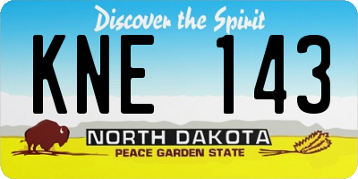 ND license plate KNE143
