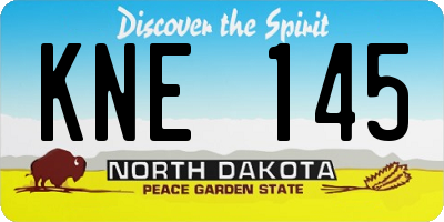 ND license plate KNE145
