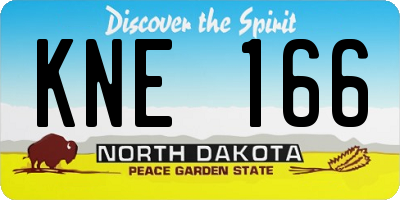 ND license plate KNE166