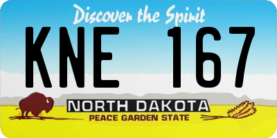 ND license plate KNE167
