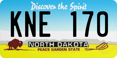 ND license plate KNE170
