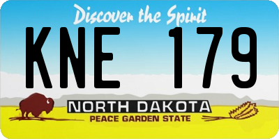 ND license plate KNE179