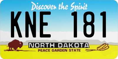 ND license plate KNE181