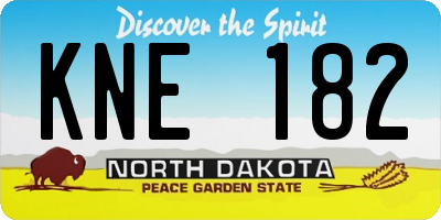 ND license plate KNE182