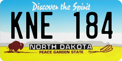 ND license plate KNE184
