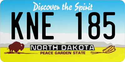 ND license plate KNE185