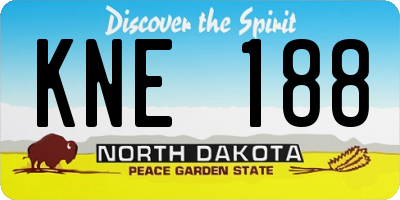ND license plate KNE188