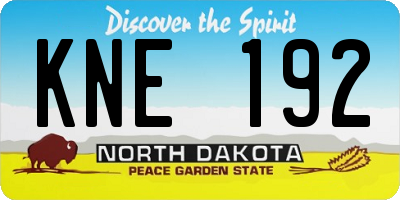 ND license plate KNE192