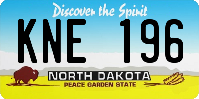 ND license plate KNE196