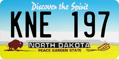 ND license plate KNE197