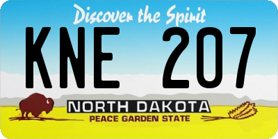 ND license plate KNE207