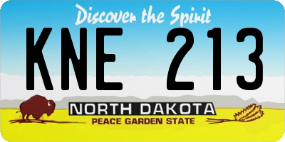 ND license plate KNE213