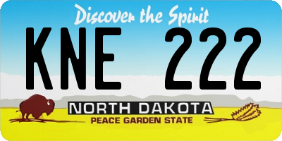 ND license plate KNE222