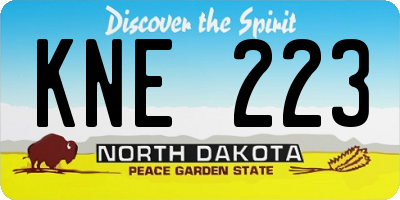 ND license plate KNE223