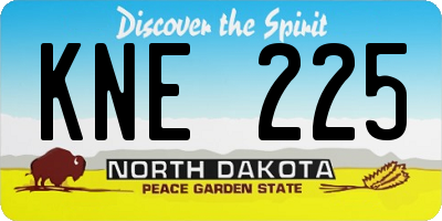 ND license plate KNE225
