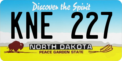 ND license plate KNE227