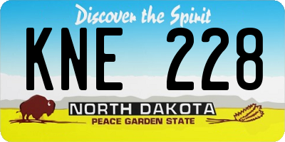 ND license plate KNE228