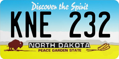 ND license plate KNE232