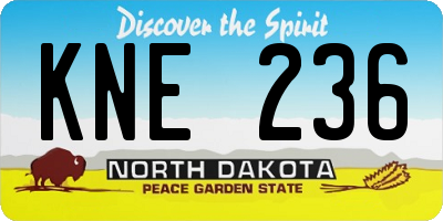 ND license plate KNE236