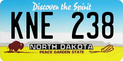 ND license plate KNE238