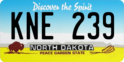 ND license plate KNE239