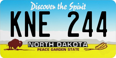 ND license plate KNE244