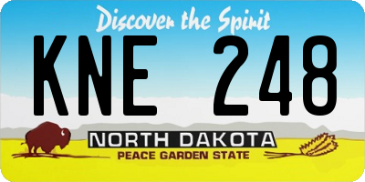 ND license plate KNE248