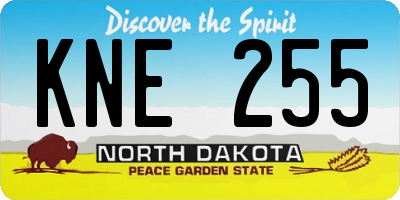 ND license plate KNE255