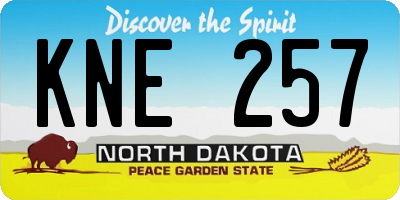 ND license plate KNE257