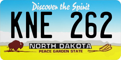 ND license plate KNE262