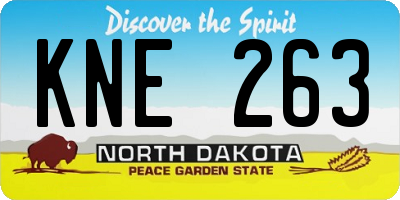 ND license plate KNE263