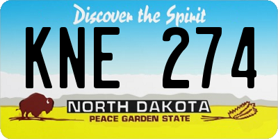 ND license plate KNE274