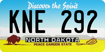 ND license plate KNE292