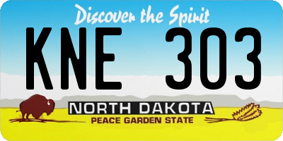 ND license plate KNE303