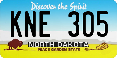 ND license plate KNE305