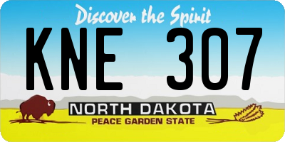 ND license plate KNE307