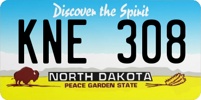 ND license plate KNE308