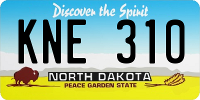 ND license plate KNE310