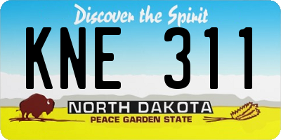 ND license plate KNE311