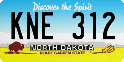 ND license plate KNE312