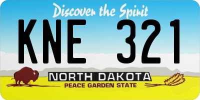 ND license plate KNE321