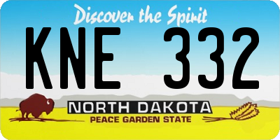 ND license plate KNE332
