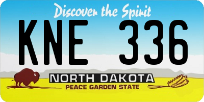 ND license plate KNE336