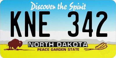 ND license plate KNE342