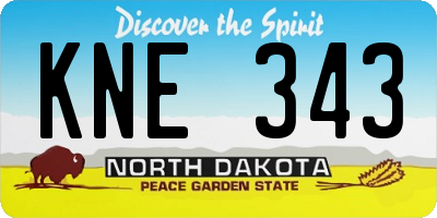 ND license plate KNE343