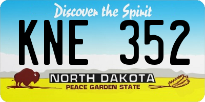 ND license plate KNE352