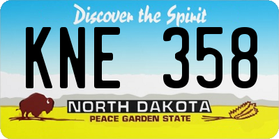 ND license plate KNE358