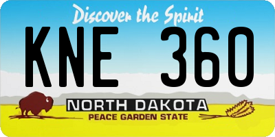 ND license plate KNE360